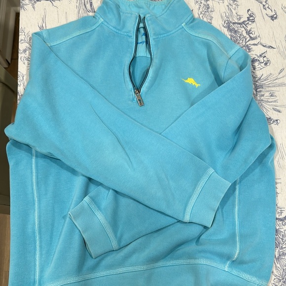 Tommy Bahama Ribbed Cotton Quarterzip - Picture 3 of 4